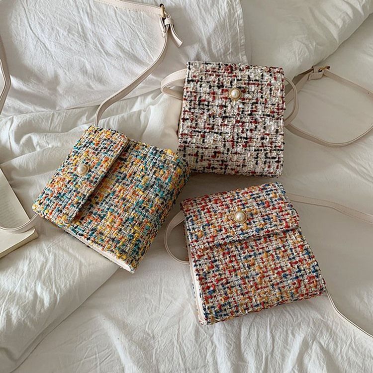 Pärlor Rektangulära Crossbody-Väskor