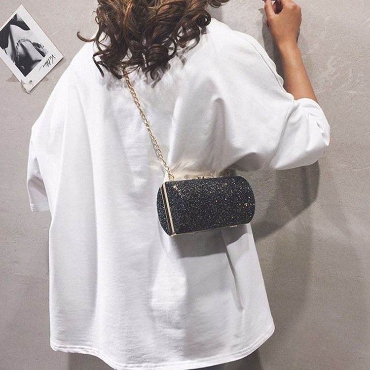 Paljetter Chain Circular Crossbody-Väskor