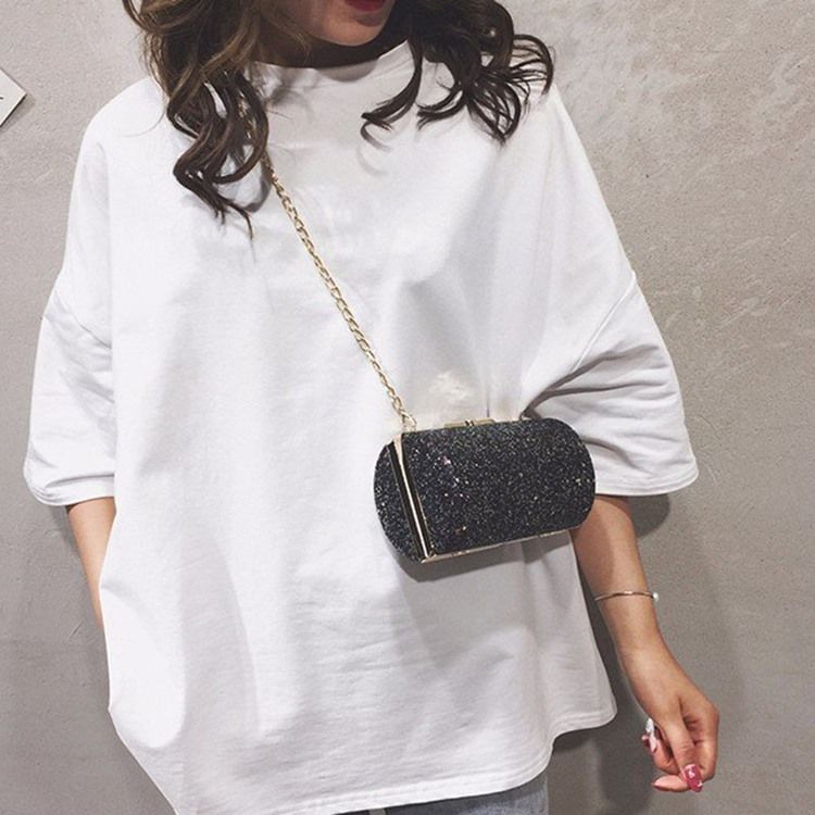 Paljetter Chain Circular Crossbody-Väskor
