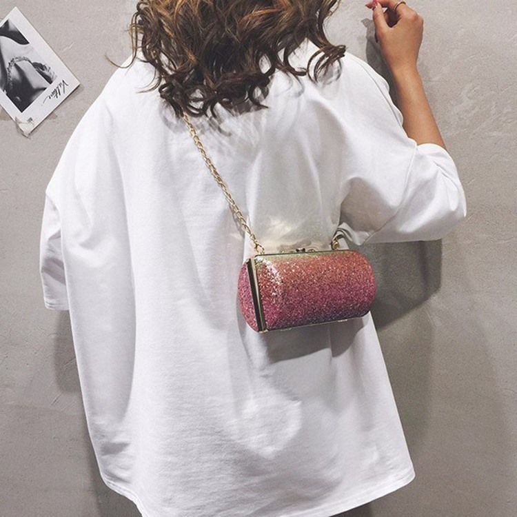 Paljetter Chain Circular Crossbody-Väskor
