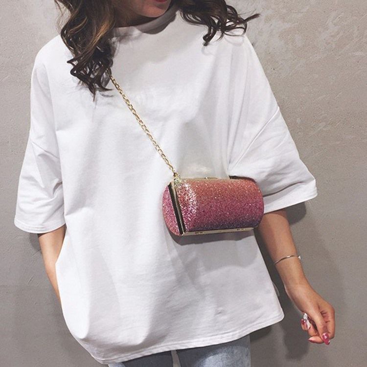 Paljetter Chain Circular Crossbody-Väskor
