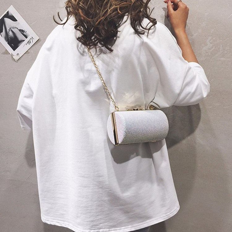 Paljetter Chain Circular Crossbody-Väskor