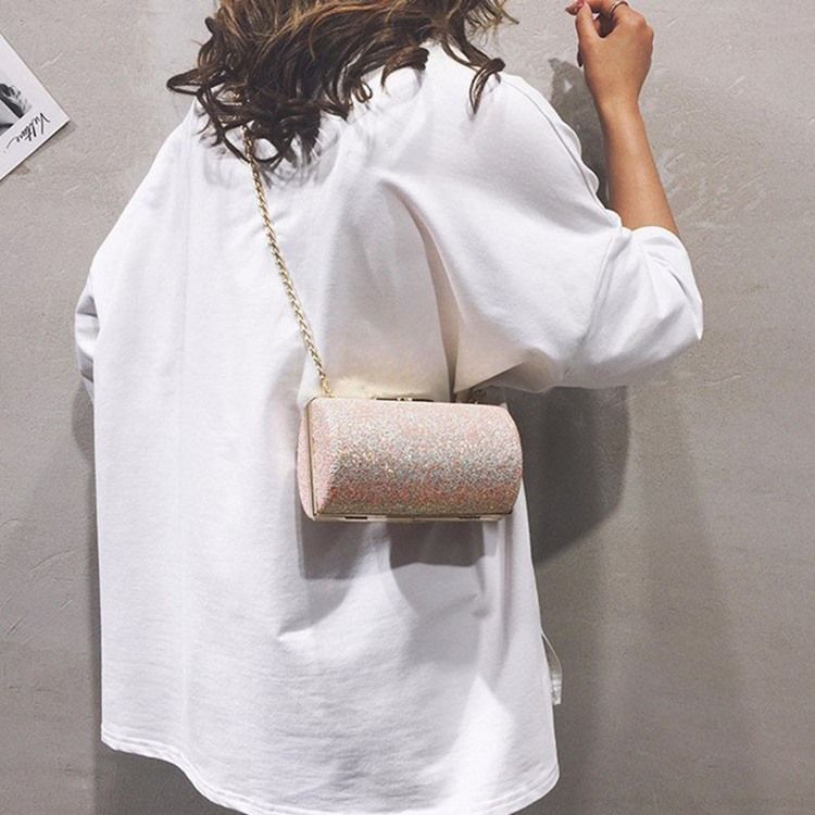 Paljetter Chain Circular Crossbody-Väskor