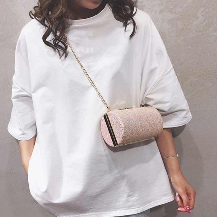Paljetter Chain Circular Crossbody-Väskor