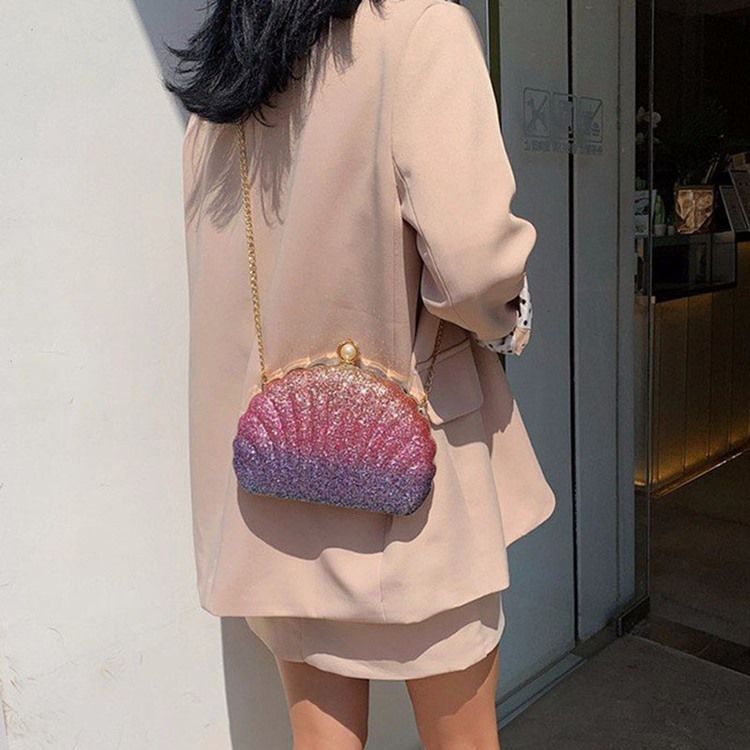 Paljetter Chain Shell Crossbody-Väskor