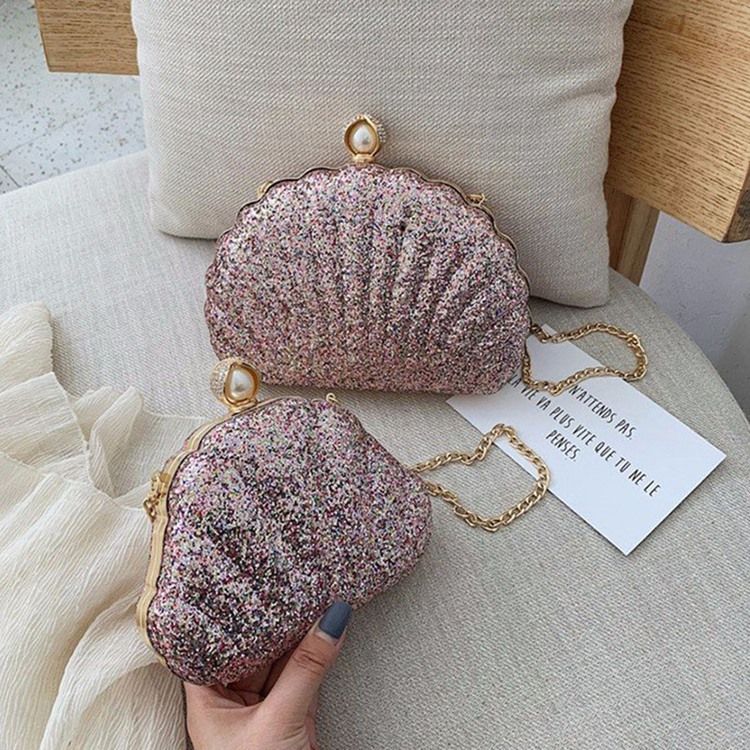 Paljetter Chain Shell Crossbody-Väskor