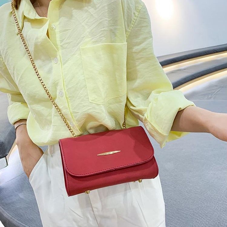 Plain Chain Rektangel Crossbody-Väskor För Kvinnor