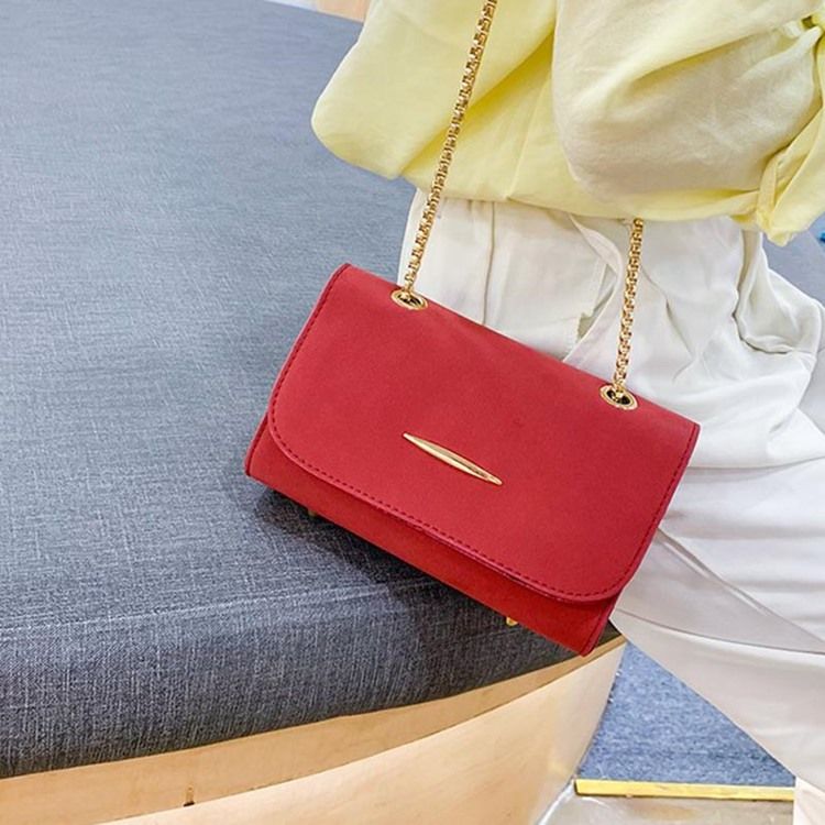 Plain Chain Rektangel Crossbody-Väskor För Kvinnor