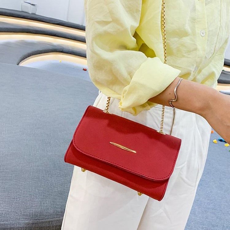 Plain Chain Rektangel Crossbody-Väskor För Kvinnor