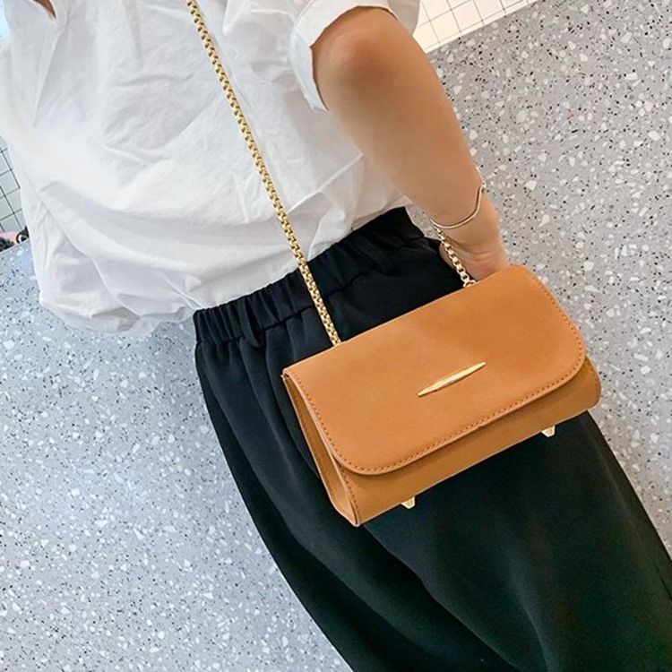 Plain Chain Rektangel Crossbody-Väskor För Kvinnor