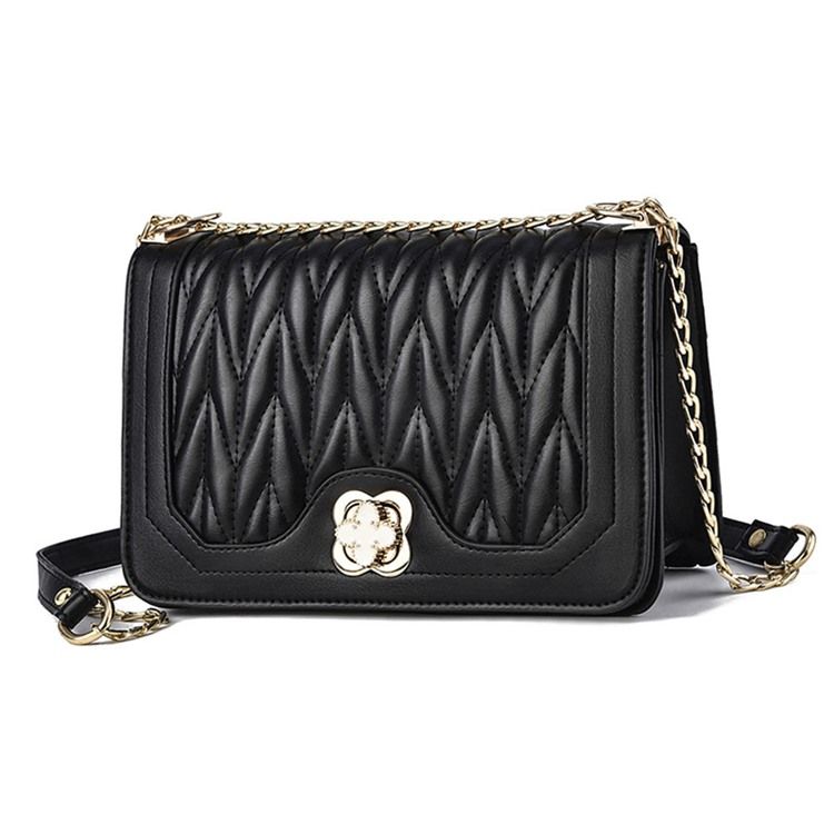Plain Chain Rektangel Pu Crossbody-Väskor