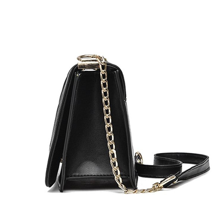 Plain Chain Rektangel Pu Crossbody-Väskor