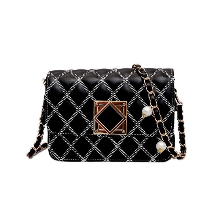 Plain Thread Pu Rektangel Crossbody Påsar
