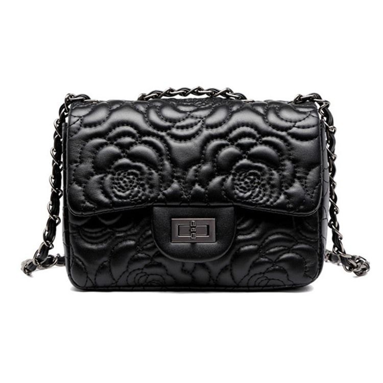 Prägling Blommiga Pu Rektangulära Crossbody-Väskor