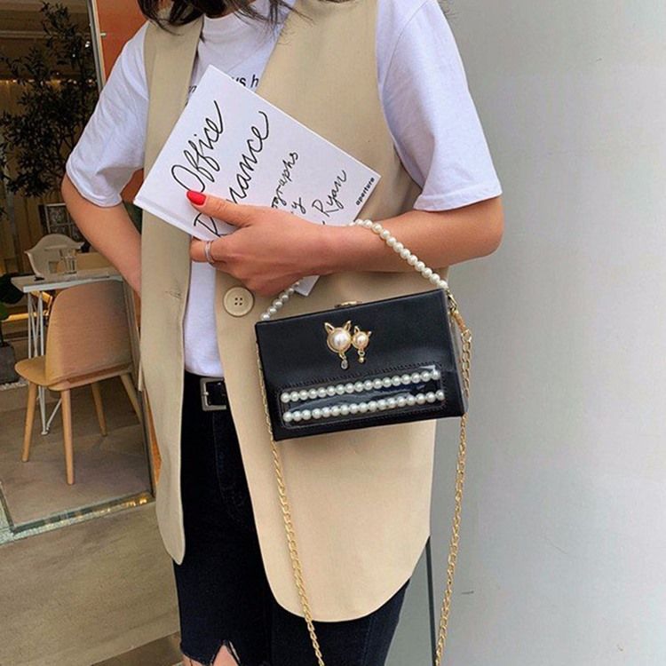 Pu Beads Flap Crossbody-Väskor
