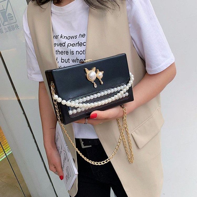 Pu Beads Flap Crossbody-Väskor