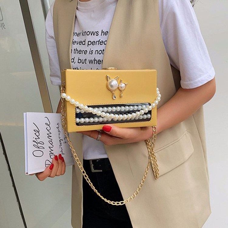 Pu Beads Flap Crossbody-Väskor