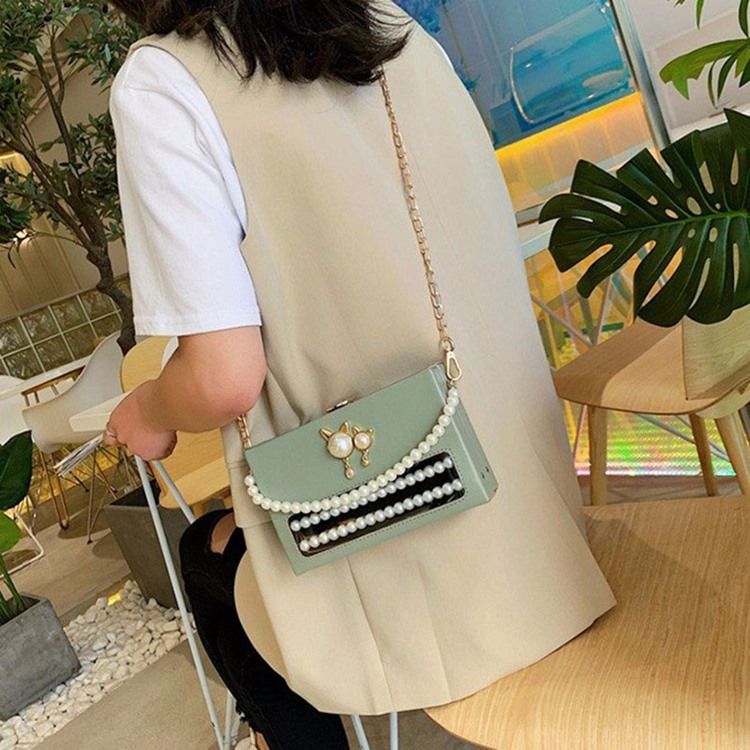 Pu Beads Flap Crossbody-Väskor