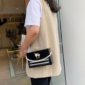 Pu Beads Flap Crossbody-Väskor