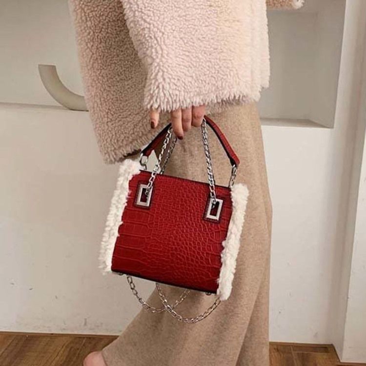 Pu Chain Alligator Rektangel Crossbody-Väskor För Kvinnor