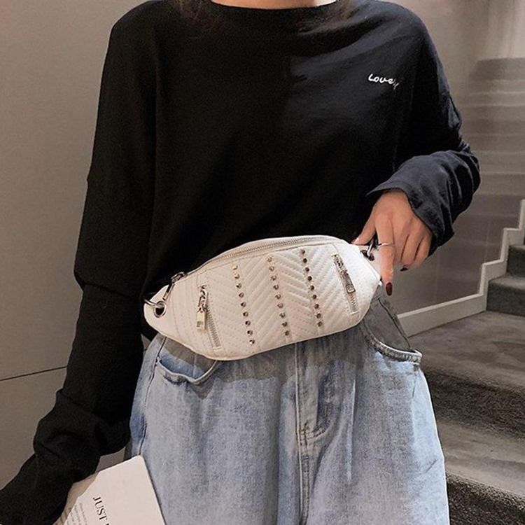 Pu Damtråd Fanny Bags