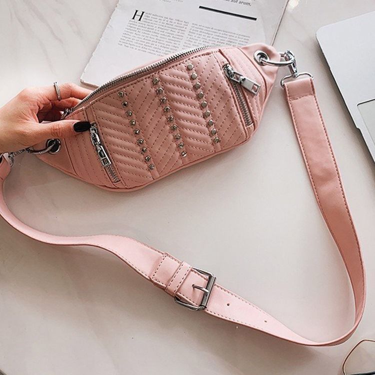 Pu Damtråd Fanny Bags