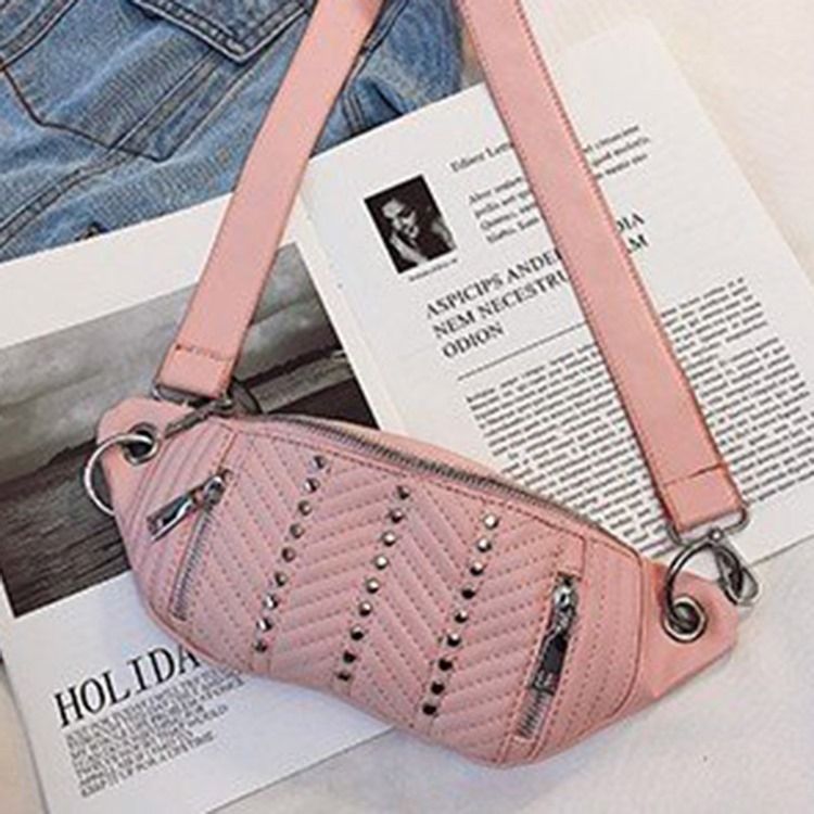 Pu Damtråd Fanny Bags