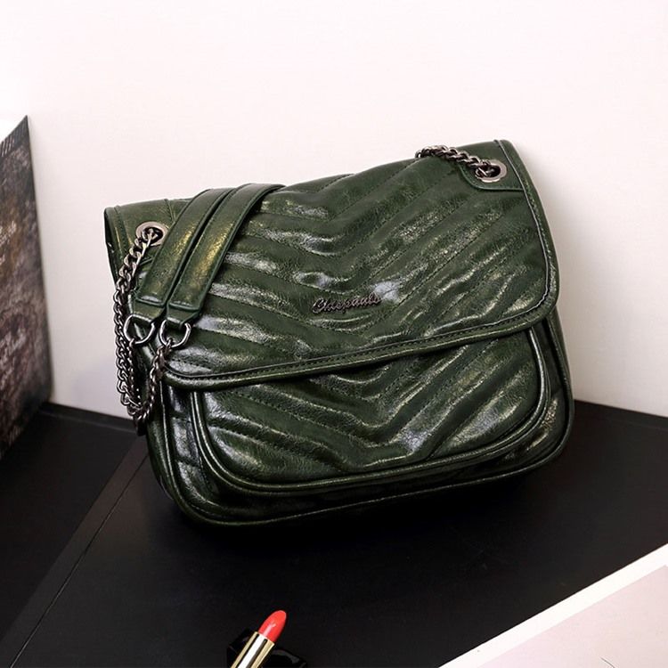 Pu-Kedja Vanliga Rektangulära Crossbody-Väskor