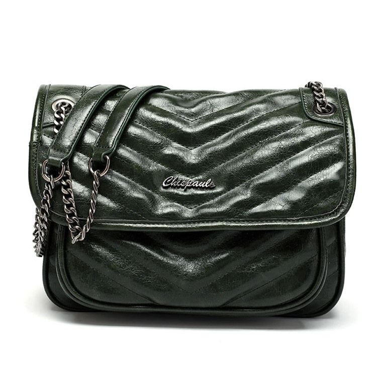 Pu-Kedja Vanliga Rektangulära Crossbody-Väskor