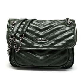 Pu-Kedja Vanliga Rektangulära Crossbody-Väskor