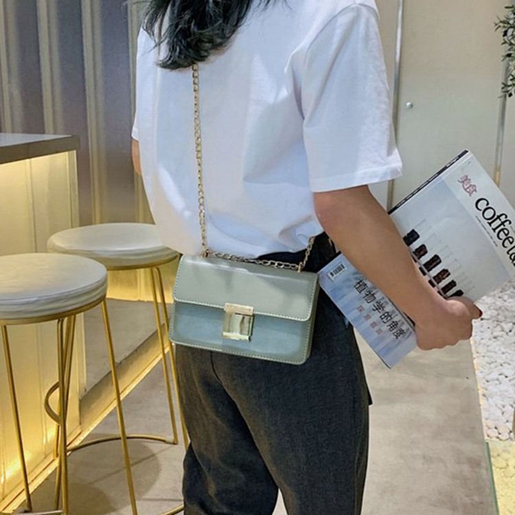Pu Kedjelås Rektangel Crossbody-Väskor