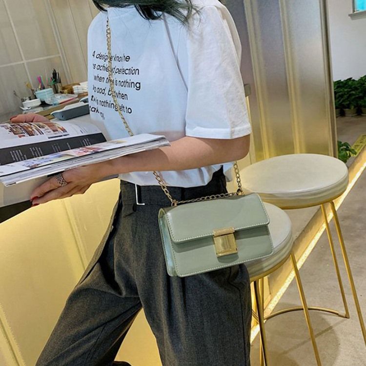 Pu Kedjelås Rektangel Crossbody-Väskor