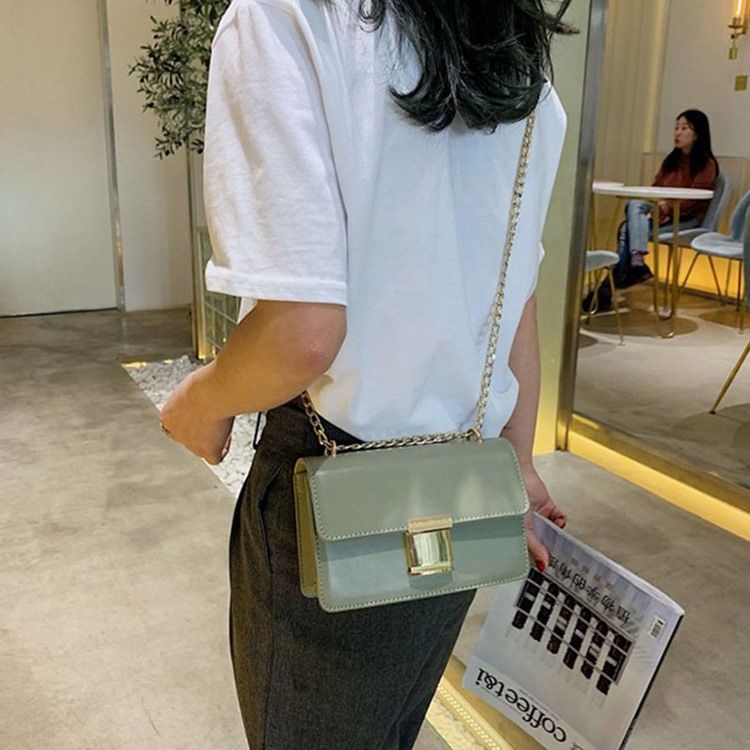 Pu Kedjelås Rektangel Crossbody-Väskor