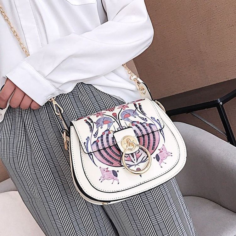 Pu-Lås Cartoon Sadel Crossbody-Väskor