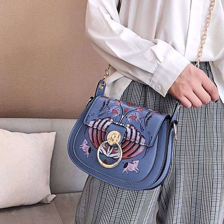 Pu-Lås Cartoon Sadel Crossbody-Väskor