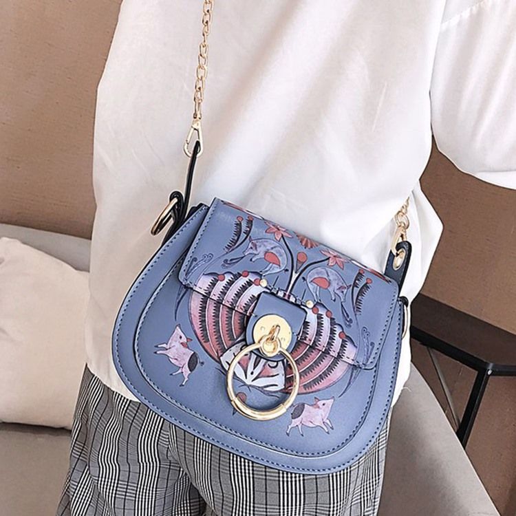 Pu-Lås Cartoon Sadel Crossbody-Väskor