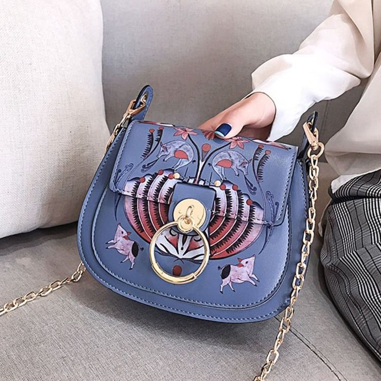 Pu-Lås Cartoon Sadel Crossbody-Väskor