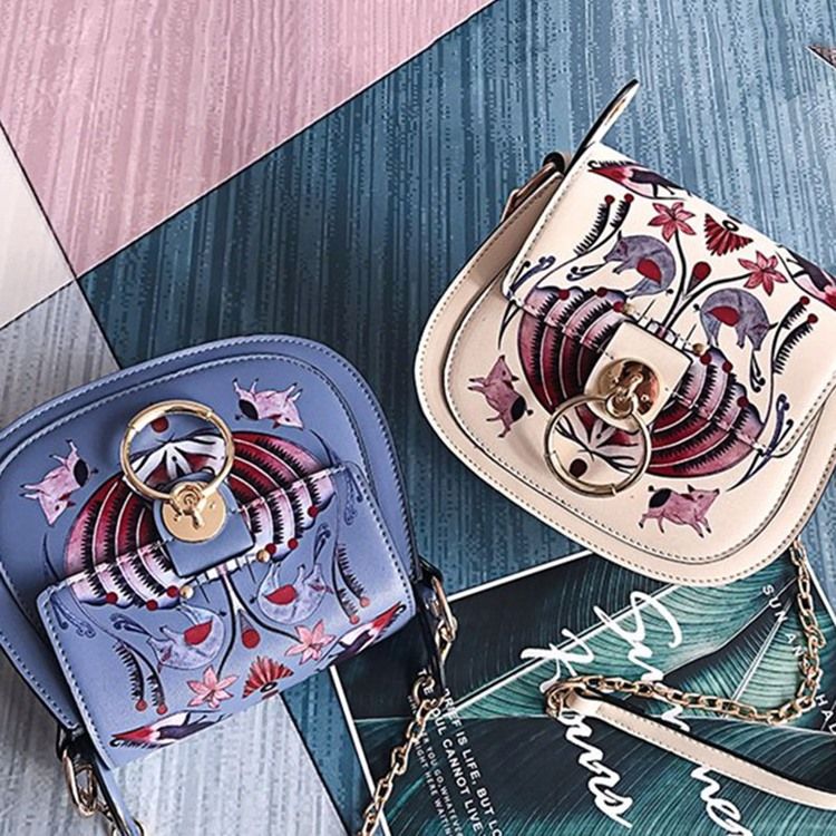 Pu-Lås Cartoon Sadel Crossbody-Väskor