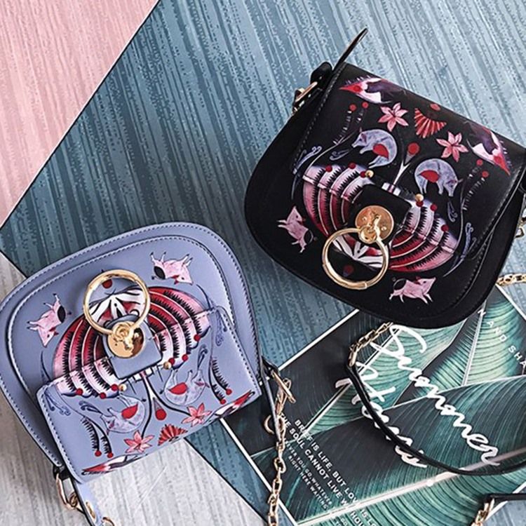Pu-Lås Cartoon Sadel Crossbody-Väskor