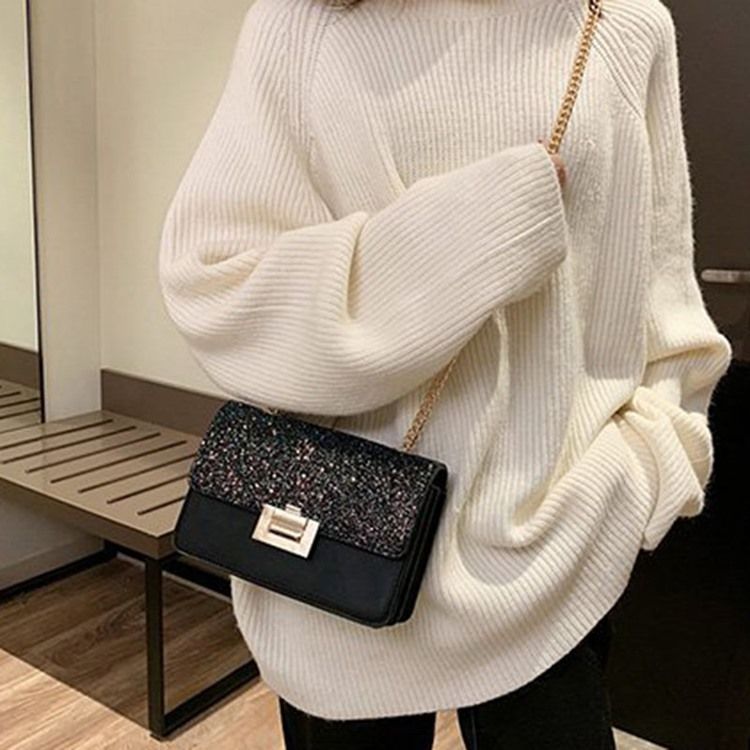 Pu Paljetter Rektangulära Crossbody-Väskor