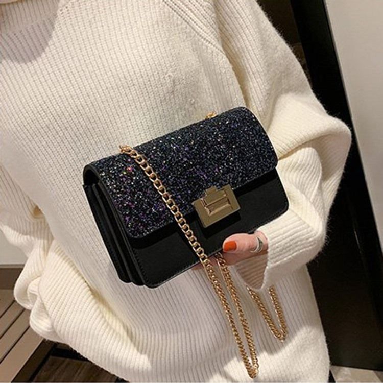 Pu Paljetter Rektangulära Crossbody-Väskor