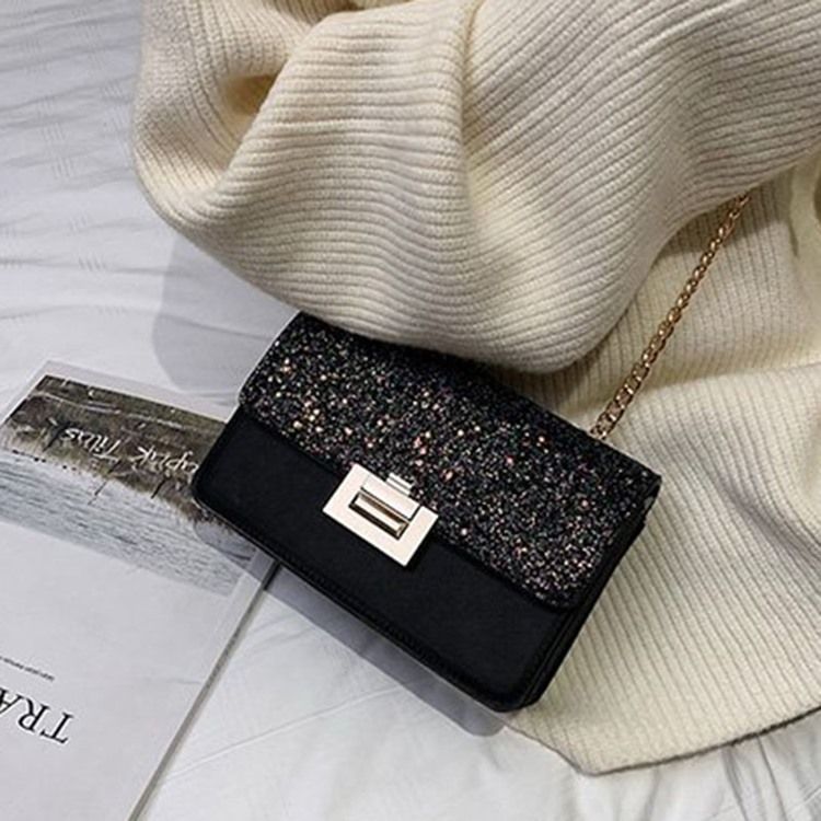 Pu Paljetter Rektangulära Crossbody-Väskor