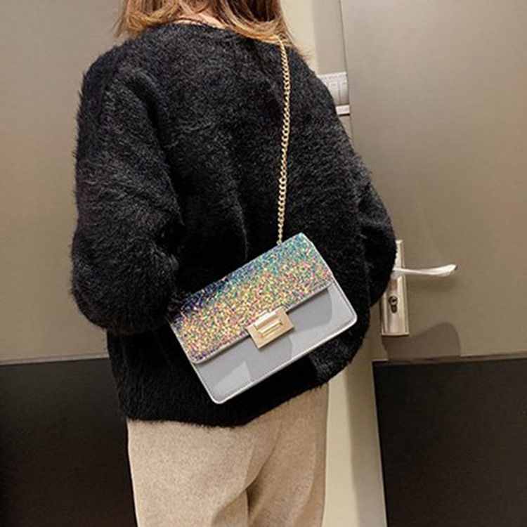 Pu Paljetter Rektangulära Crossbody-Väskor