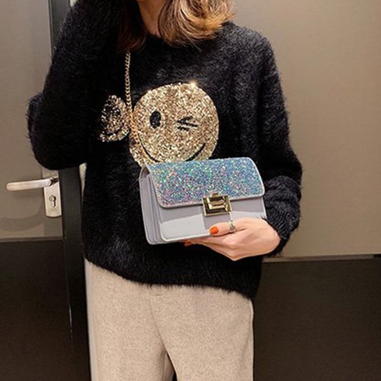 Pu Paljetter Rektangulära Crossbody-Väskor