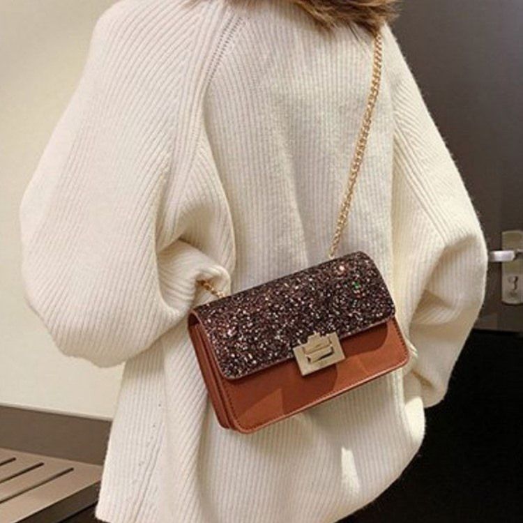 Pu Paljetter Rektangulära Crossbody-Väskor