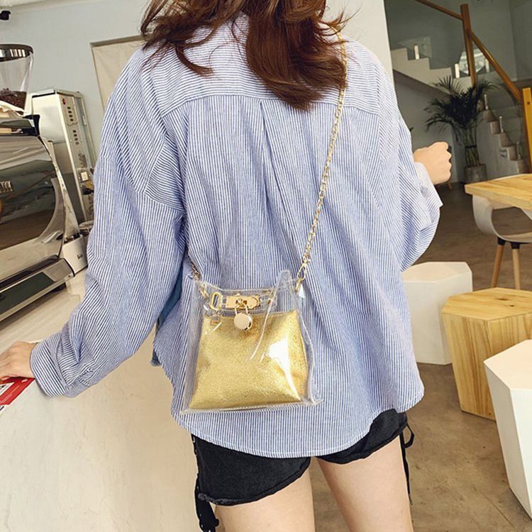 Pu Plain Chain Square Crossbody-Väskor