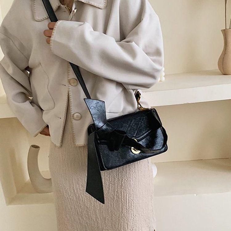Pu Quiltad Foder Flap Crossbody-Väskor