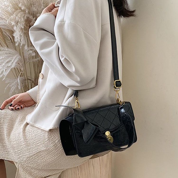 Pu Quiltad Foder Flap Crossbody-Väskor