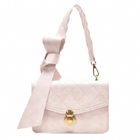Pu Quiltad Foder Flap Crossbody-Väskor