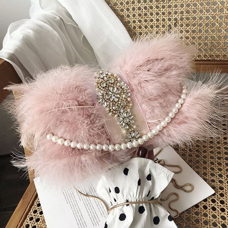 Pu Rhinestone Rectangle Crossbody-Väskor